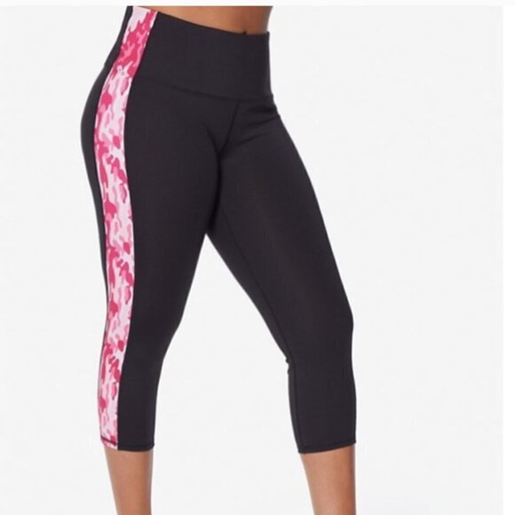 Ruby Ribbon Pants - Ruby Ribbon Camo Inset Stripe Cropped Leggings